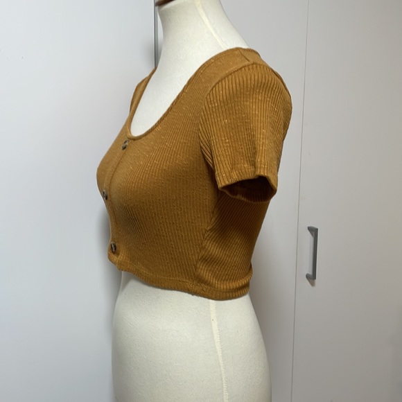 Brown Ribbed Crop Top * Popular 21 * Size Small‎ - Picture 2 of 13